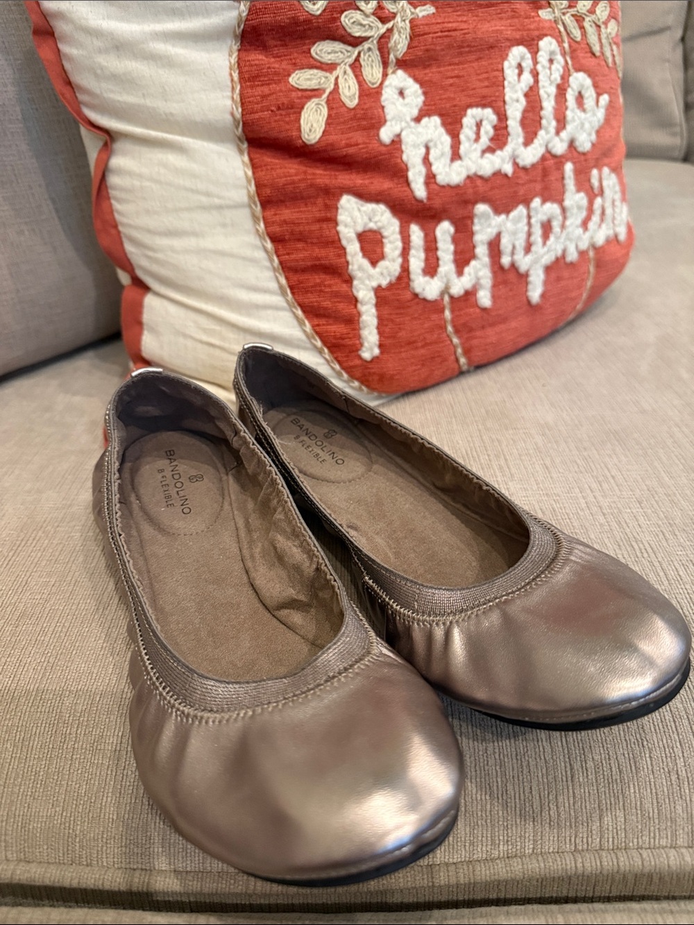 Bandolino Metallic Pewter Ballet Flats